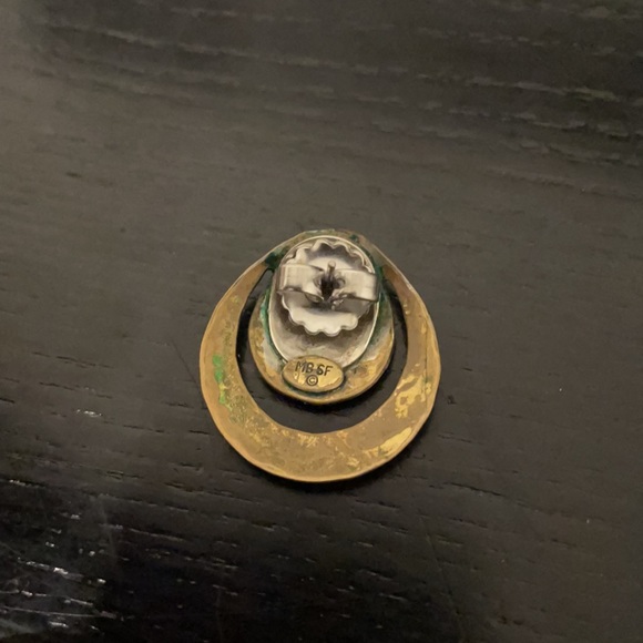 Marjorie Baer Vintage Brass and Silver Earrings - Picture 2 of 4